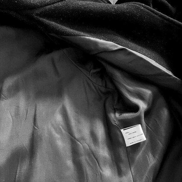 John Weitz Vintage Wool Trench Coat – Faux Fur Trim Gold Button Accent Size 12P - Picture 8 of 9